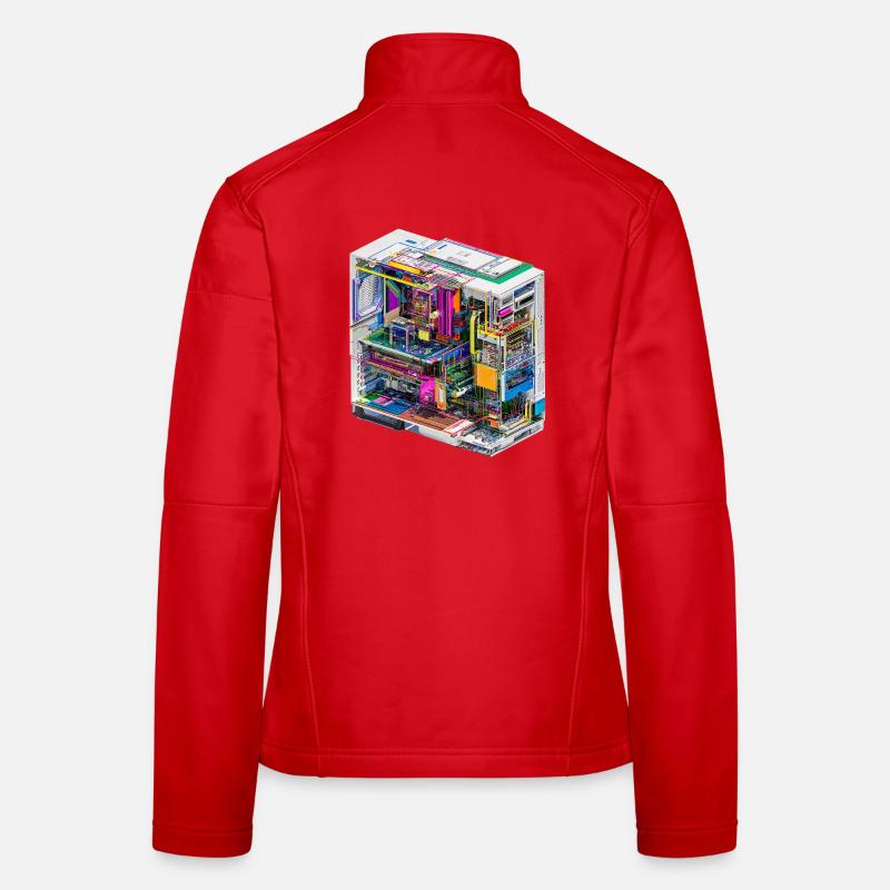 Fonctionnement interne coloré d’un ordinateur Veste en tissu softshell Femme