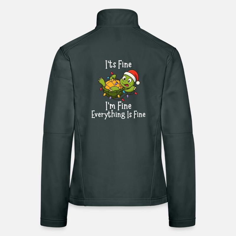 Funny Christmas Turtle It's Fine Everything fine Veste en tissu softshell Femme