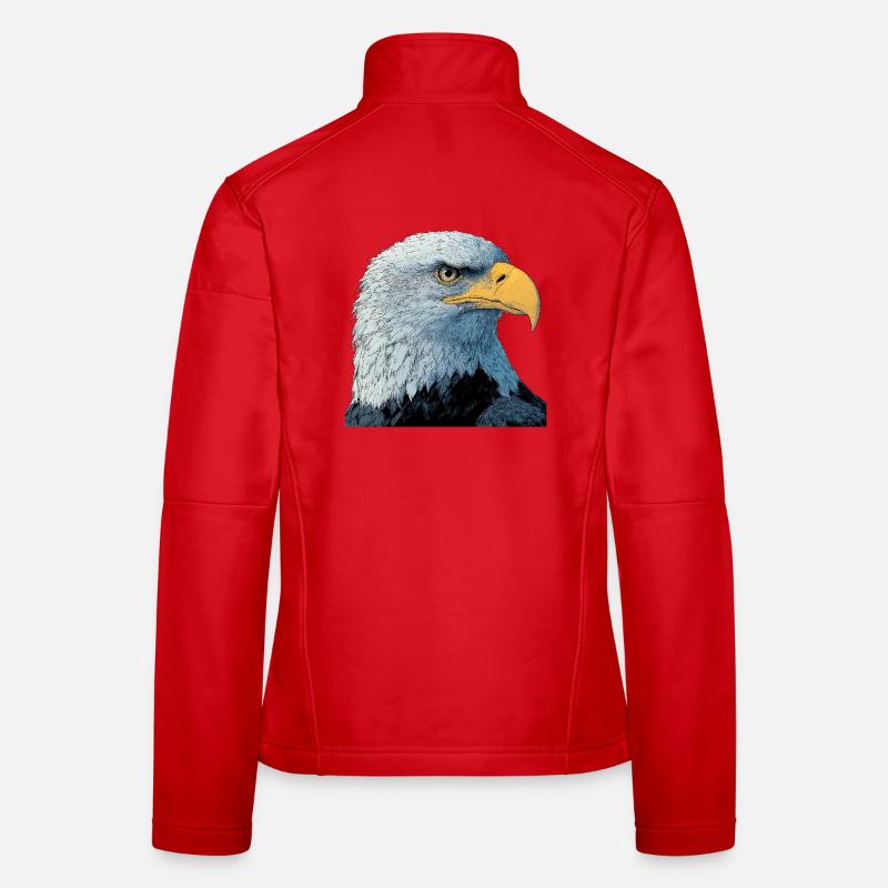 Proud and powerful realistic eagle Women's Softshell Jacket