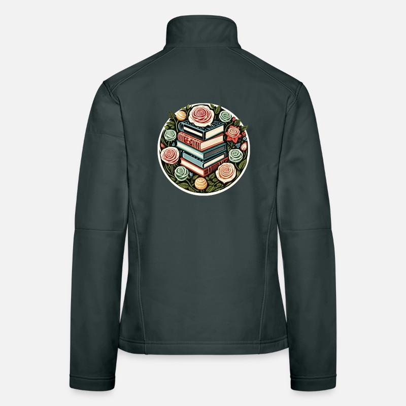 Florales Book Stack Emblem Frauen Softshelljacke