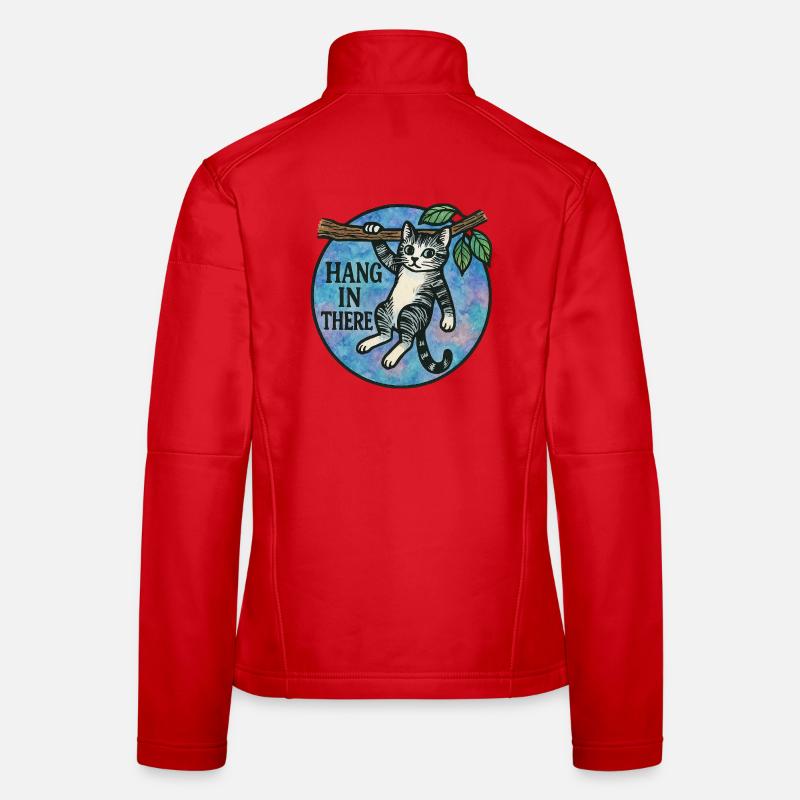 Hang In There Cat Patch Women's Softshell Jacket