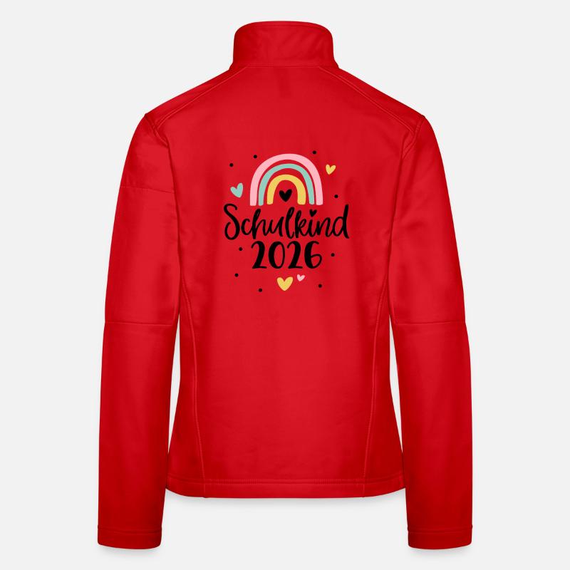 Schulkind 2026 Regenbogen Herz Einschulung Frauen Softshelljacke