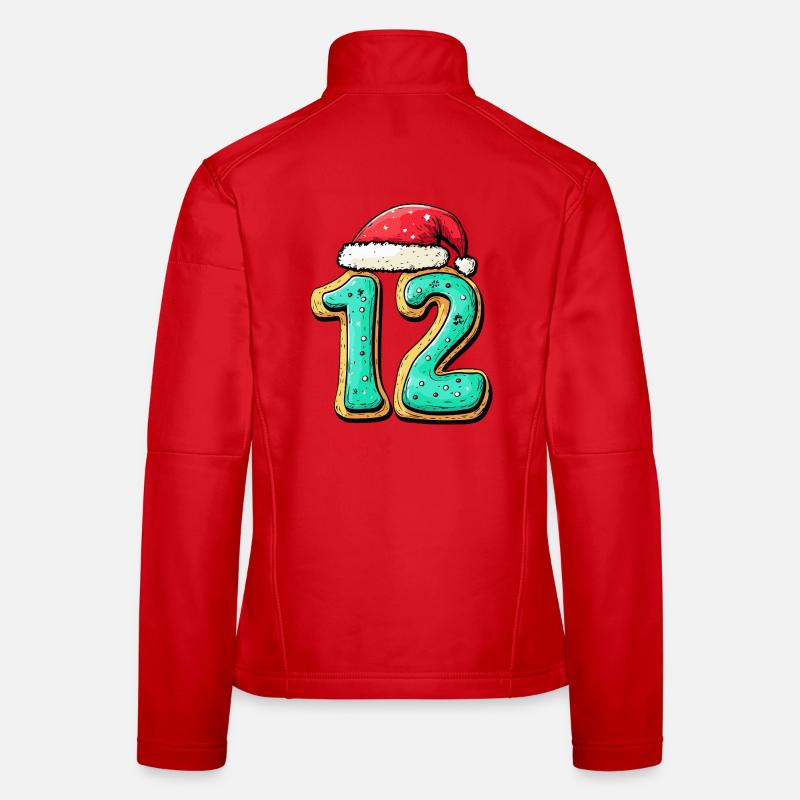 Biscuit de Noël à 12 chiffres Veste en tissu softshell Femme