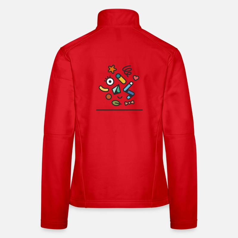 Fröhliches abstraktes buntes Gekritzel Frauen Softshelljacke