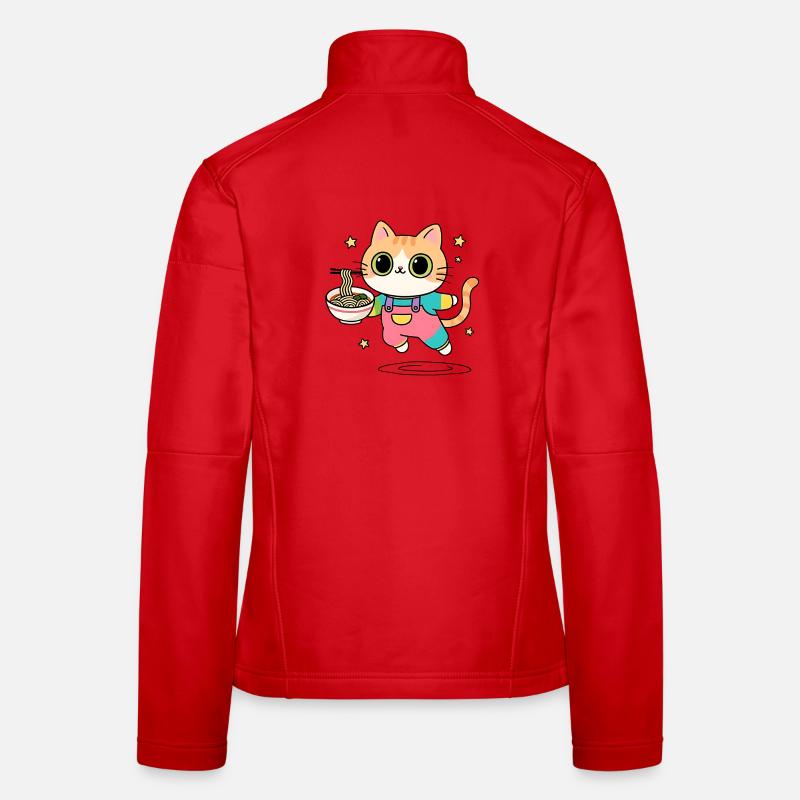 Cat Multicolor Ramen Schüssel Frauen Softshelljacke