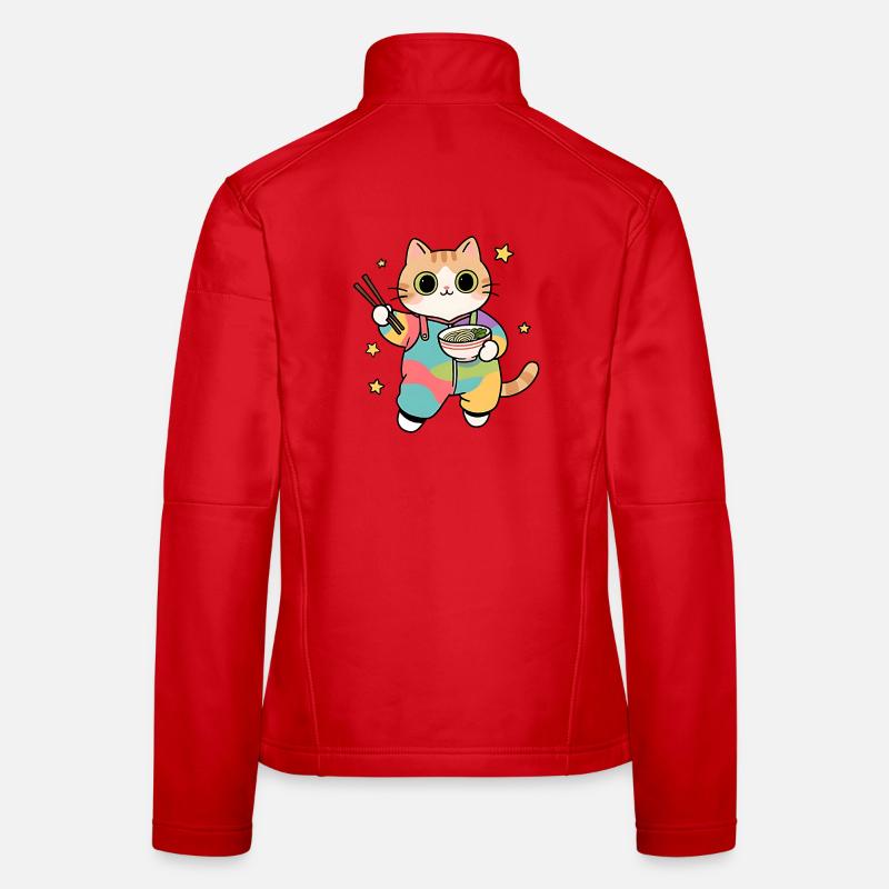 Cat Ramen Bunter Kimono Frauen Softshelljacke