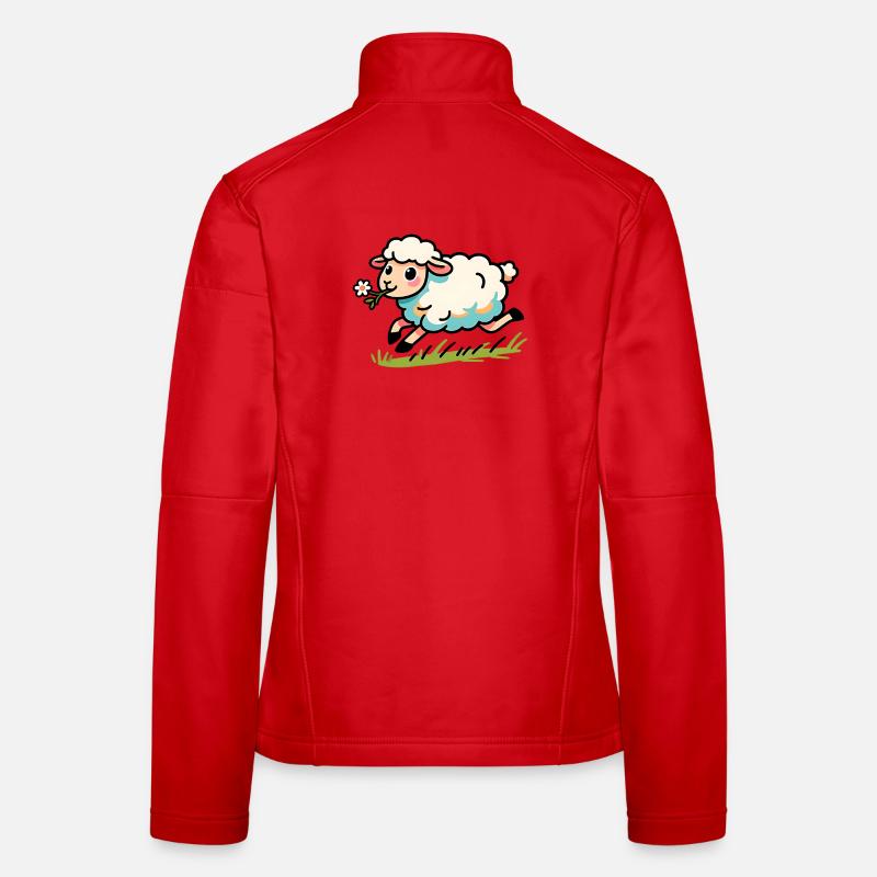 Lamb mutton in the meadow Women's Softshell Jacket