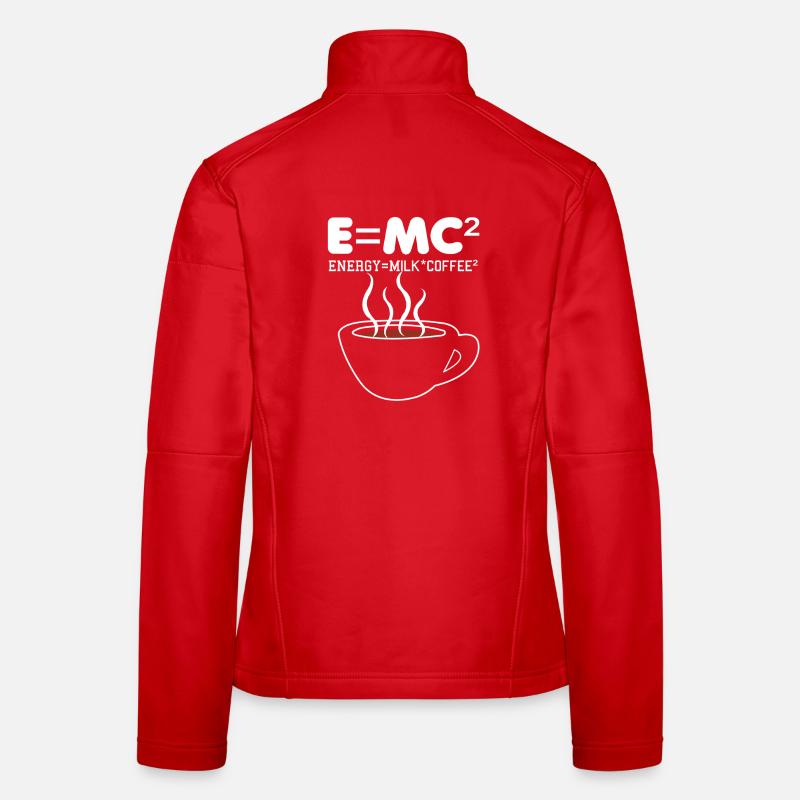 Coffee Formula E=MC2 Illustration - Women's Softshell Jacket - red