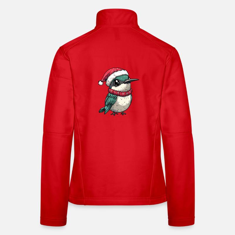 colibri oiseau Noël Veste en tissu softshell Femme