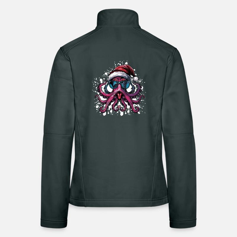 Pieuvre Noël Drôle Veste en tissu softshell Femme