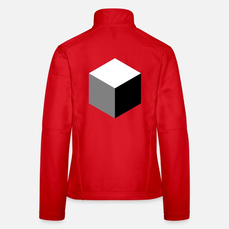 Geometric Cube Silhouette Women's Softshell Jacket