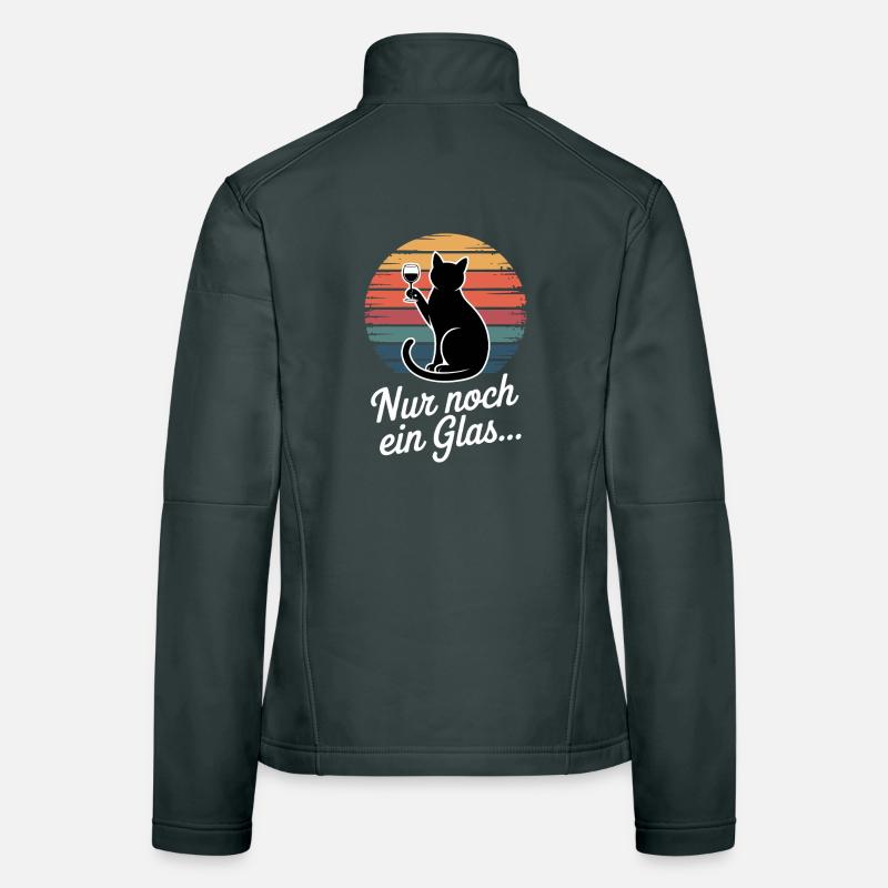 Katze mit Weinglas: Nur noch ein Glas Frauen Softshelljacke