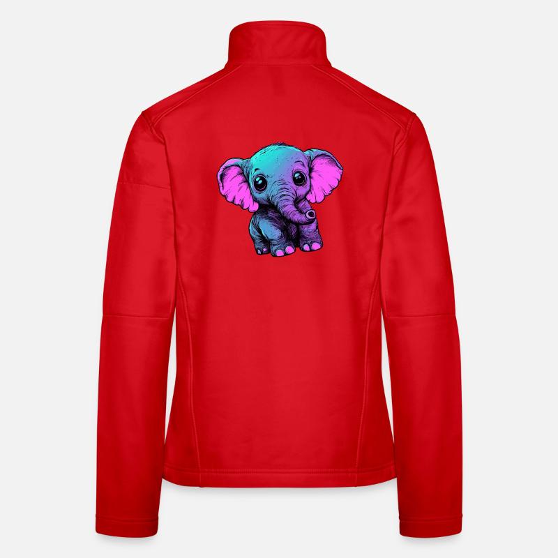 Neon Elephant Pop Art Colors Women's Softshell Jacket