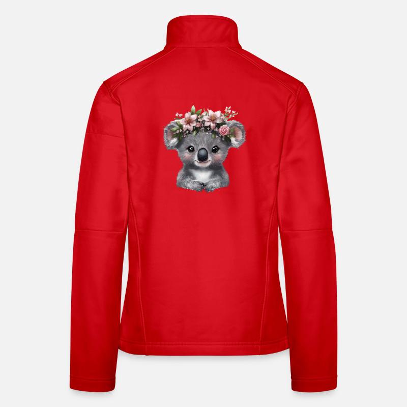 Koala with flower crown illustration Women's Softshell Jacket