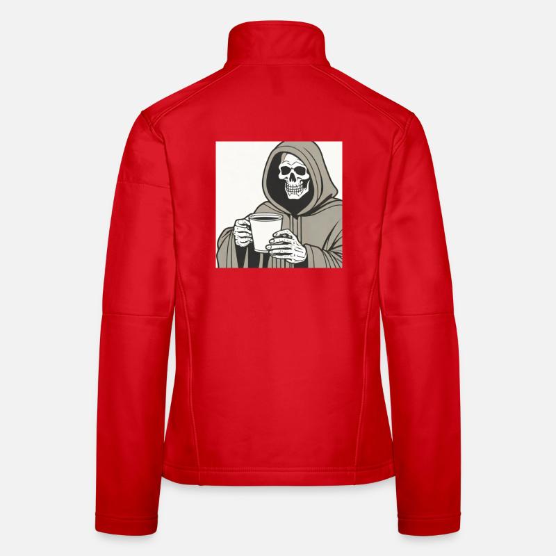 Grim Reaper Hooded Skeleton Cup Veste en tissu softshell Femme