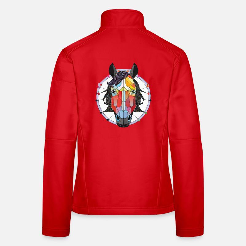 Pferdekopf - Frauen Softshelljacke - Rot