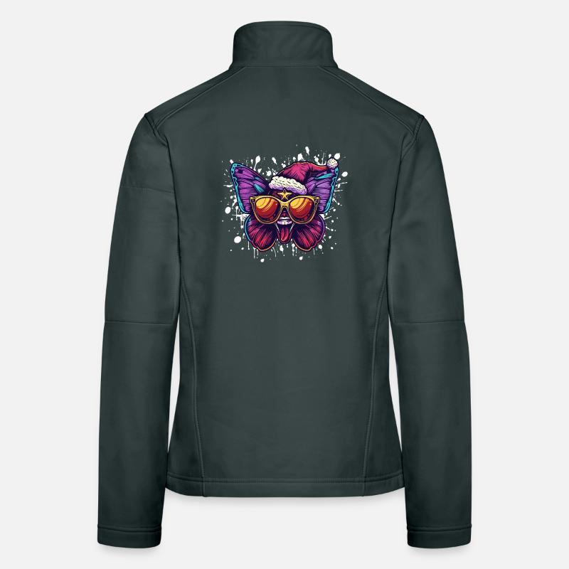 Papillon Noël Drôle Veste en tissu softshell Femme