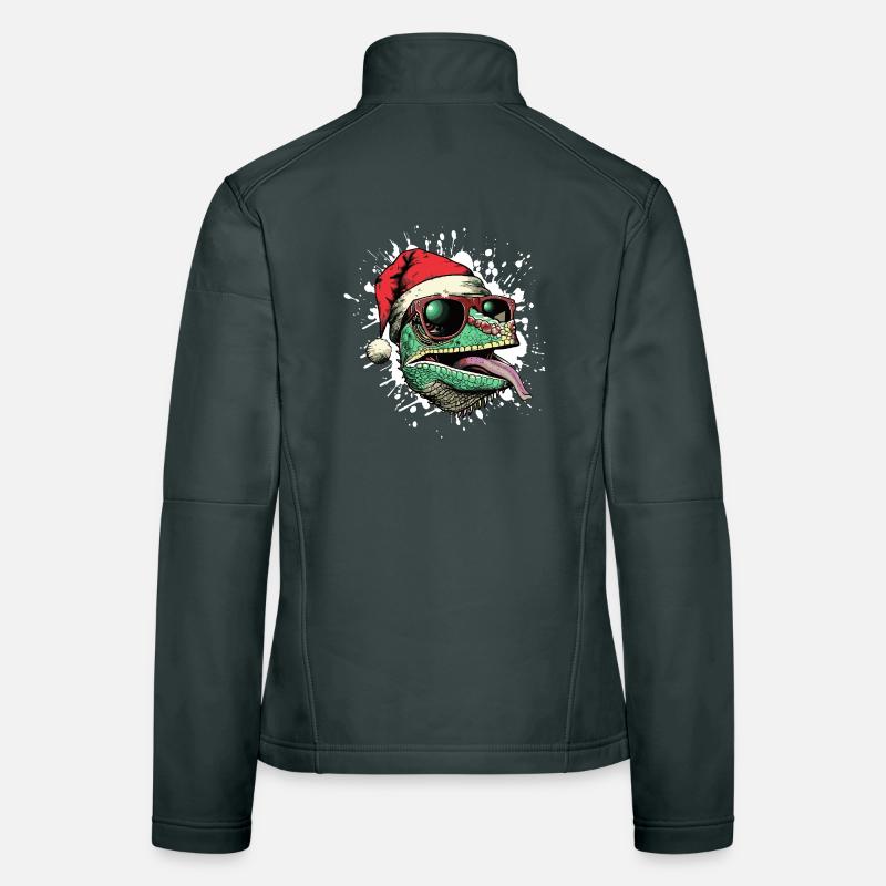 Caméléon Noël drôle Veste en tissu softshell Femme