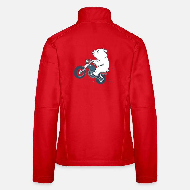 Biker Bear on Bold Road Women's Softshell Jacket
