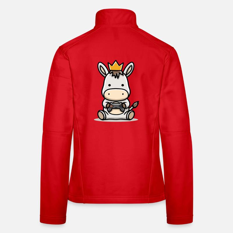 Gamer donkey with controller crown Women's Softshell Jacket