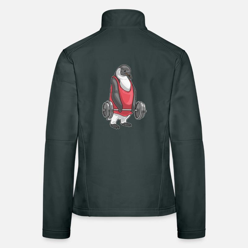 Penguin Bodybuilder Barbell Musculation Veste en tissu softshell Femme