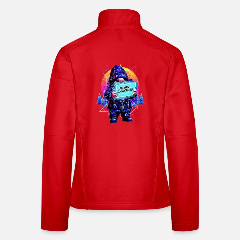 Merry Christmas - Synthwave Gnom 80s Frauen Softshelljacke