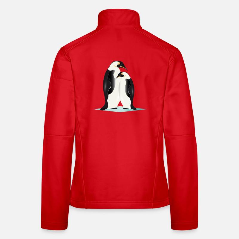 Two elegantly drawn penguins Women's Softshell Jacket