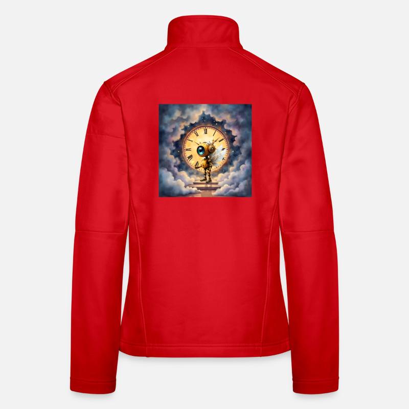 Winged Robot in Celestial Clock Women's Softshell Jacket