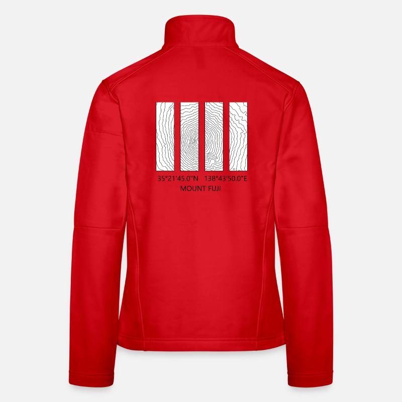 Mount Fuji coordinates – contour lines Women's Softshell Jacket