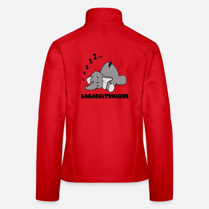Schlafender Elefant mit dem Titel Babarbituric Frauen Softshelljacke