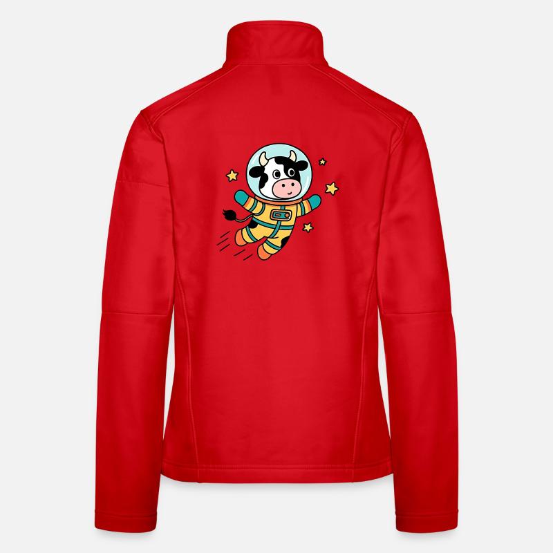 Vache Astronaute dans l'espace - Veste en tissu softshell Femme - rouge