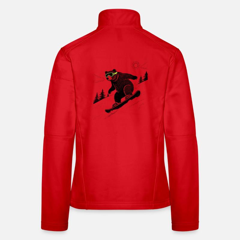 Snowboard Bär - Frauen Softshelljacke - Rot