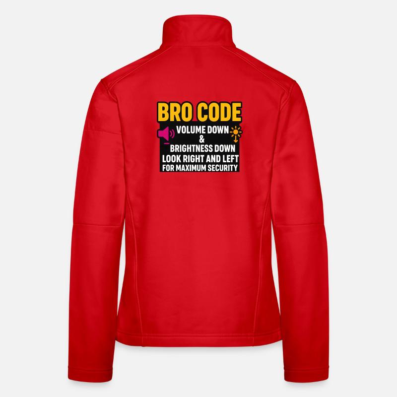 Code bro volume vers le bas Regarde à droite à gauche, drôle Veste en tissu softshell Femme
