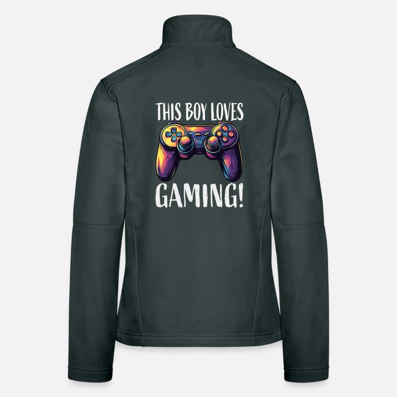 This Kid Loves Gaming Controllers Women's Softshell Jacket