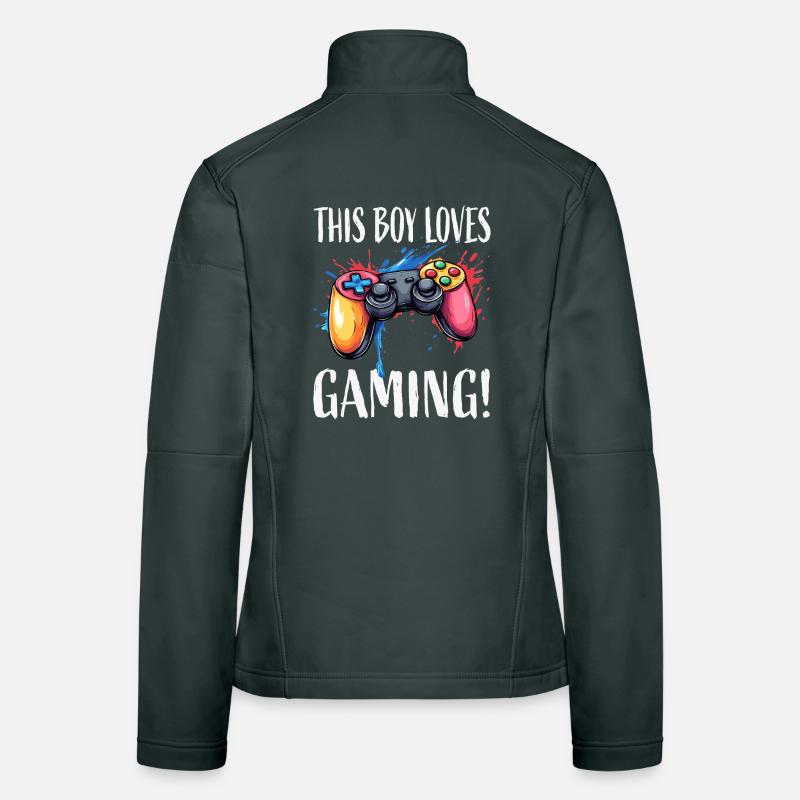 Junge liebt Gaming – bunter Controller Frauen Softshelljacke