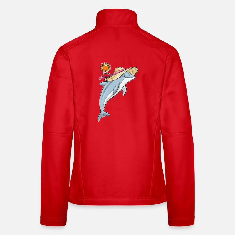 Été du Chapeau de paille de Dolphin Beach Veste en tissu softshell Femme
