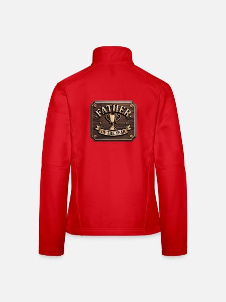 Vater des Jahres - Lustiger Papa T-Shirt - Frauen Softshelljacke - Rot - Hinten