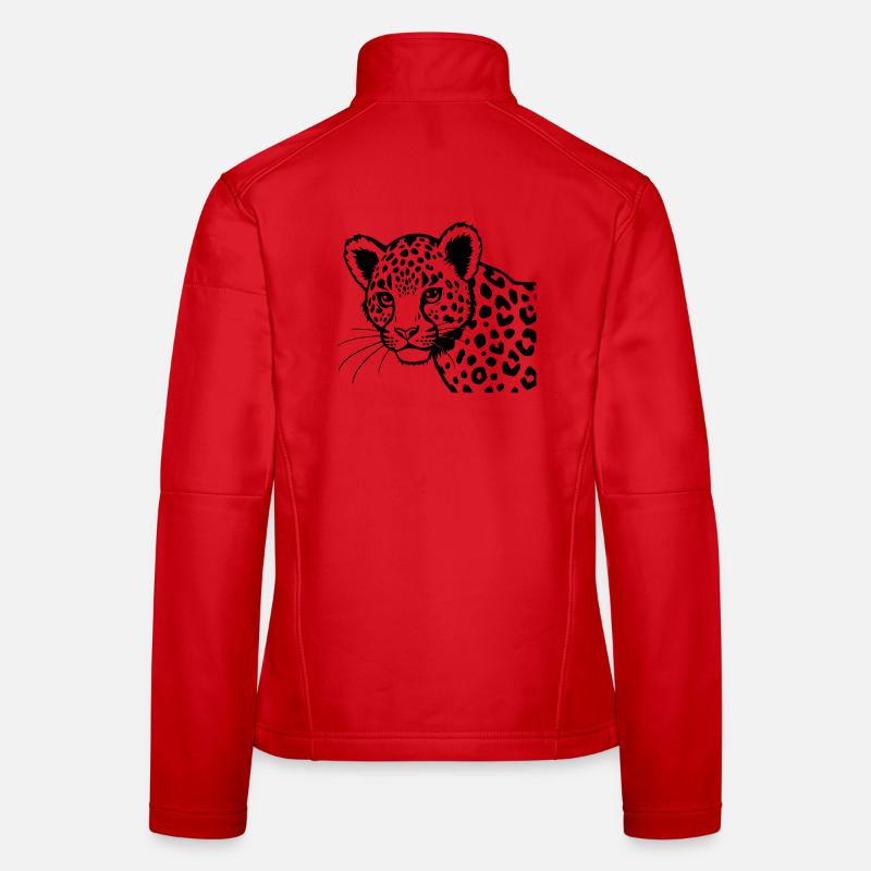 Noël cadeau noir léopard Veste en tissu softshell Femme