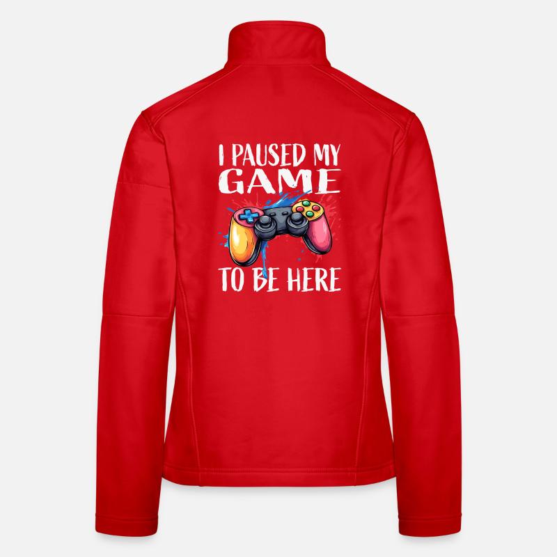 Gamer Pause Controller Farbexplosion Frauen Softshelljacke