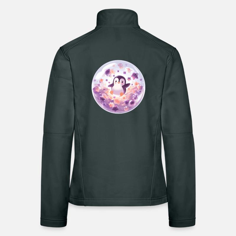 Penguin in bubble ball Women's Softshell Jacket