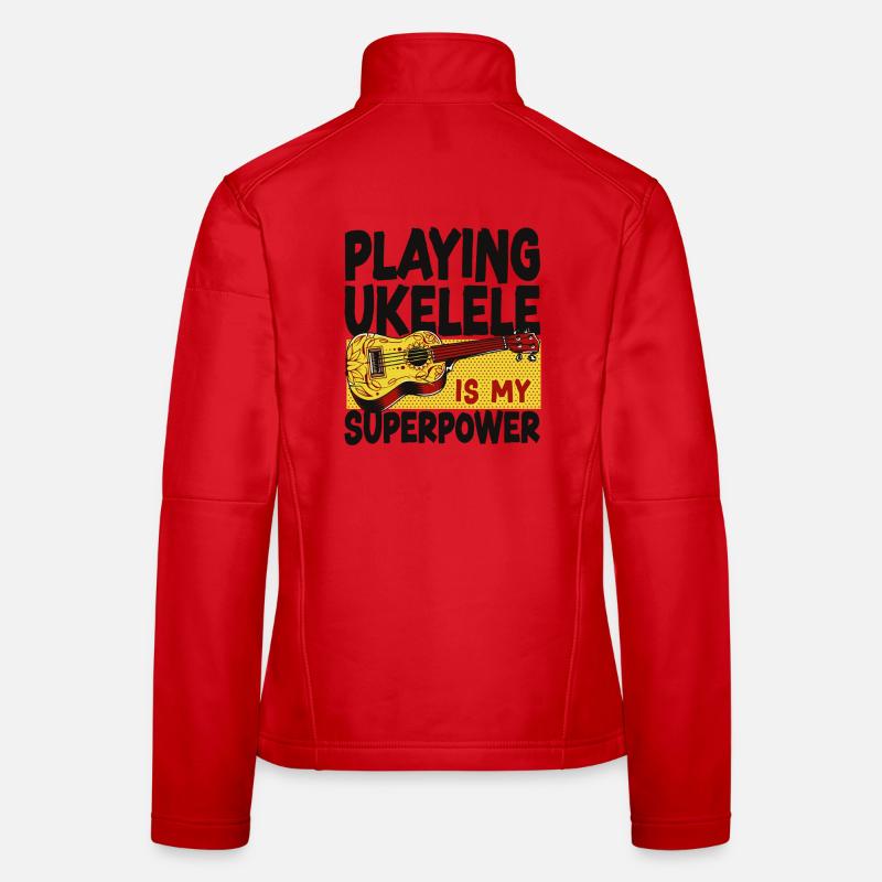 Hawaiian Ukulele Uke Playing Women's Softshell Jacket