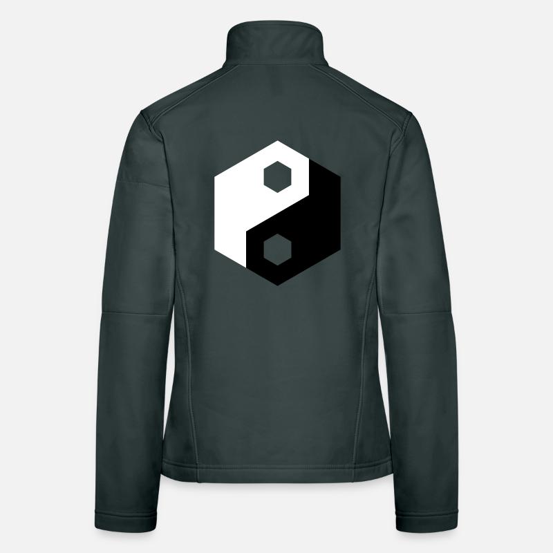 Hex Cutout Yin Yang Women's Softshell Jacket