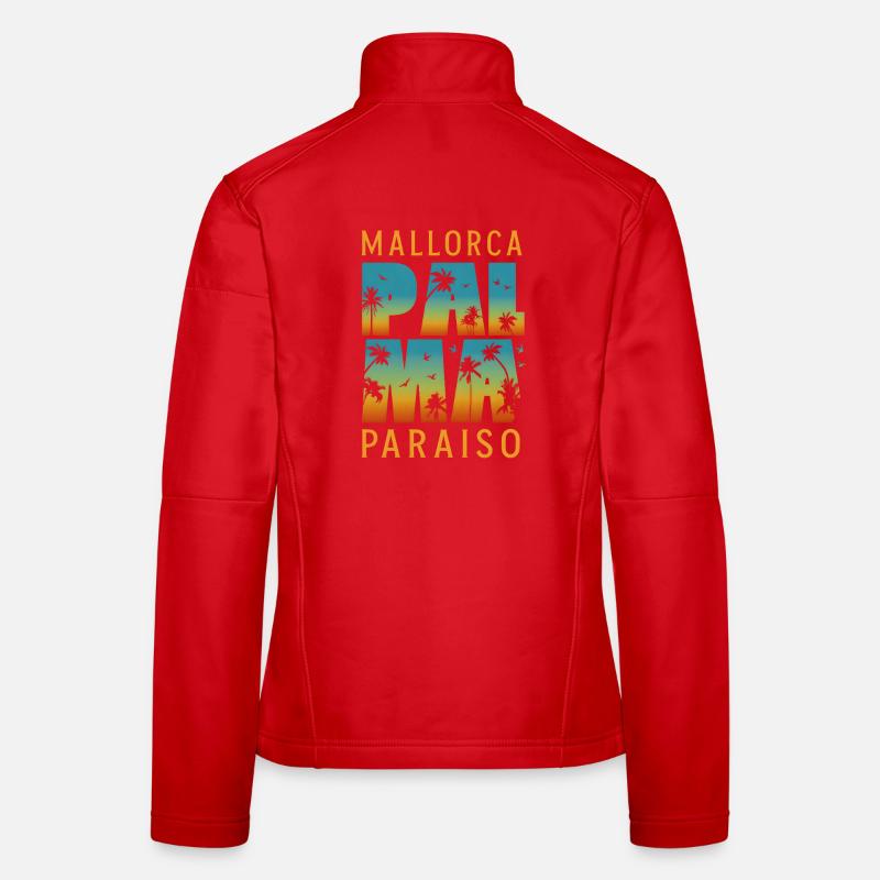 Palma Mallorca Paraiso Sunset Palm Trees Retro Women's Softshell Jacket