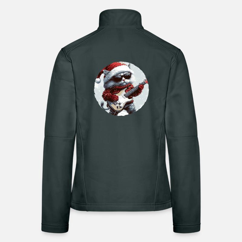 Guitare de Noël Cat Veste en tissu softshell Femme
