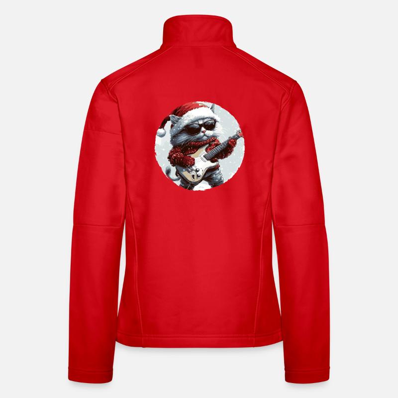 Guitare de Noël Cat Veste en tissu softshell Femme
