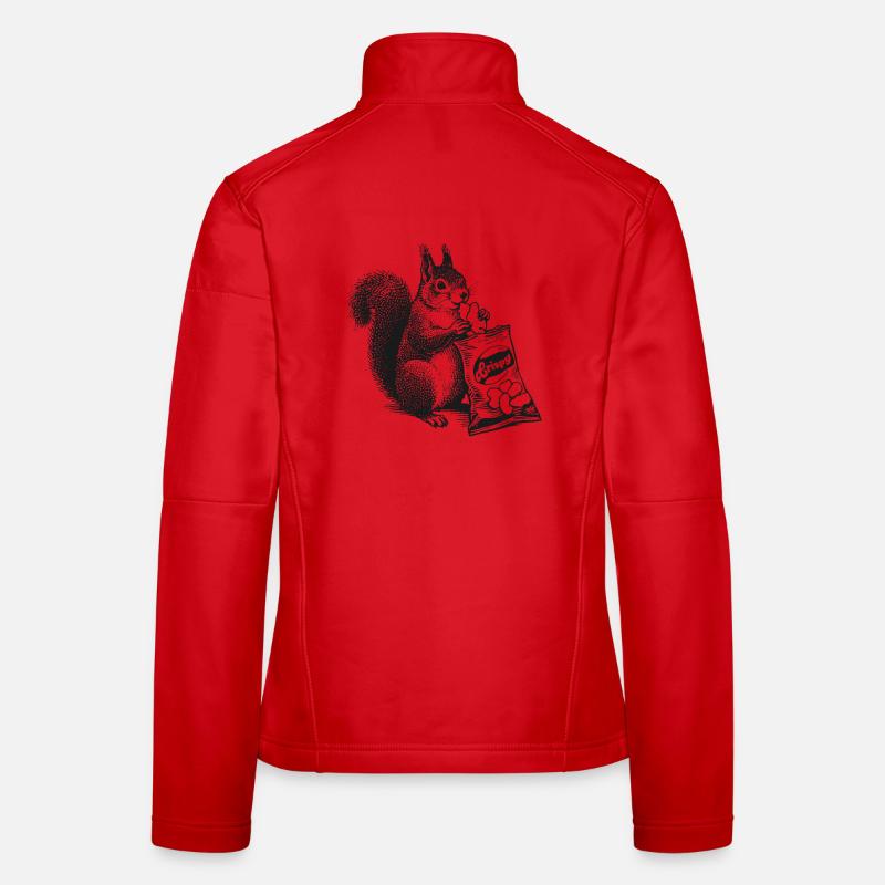 Squirrel with chips Women's Softshell Jacket