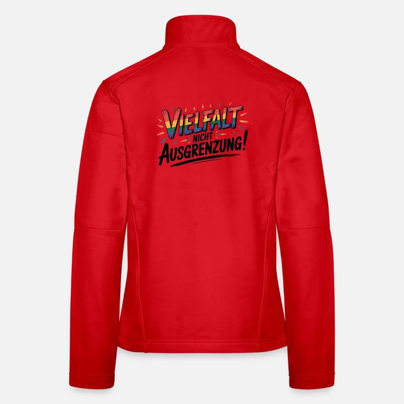 Vielfalt statt Ausgrenzung - Cool Pride Logo - Frauen Softshelljacke - Rot