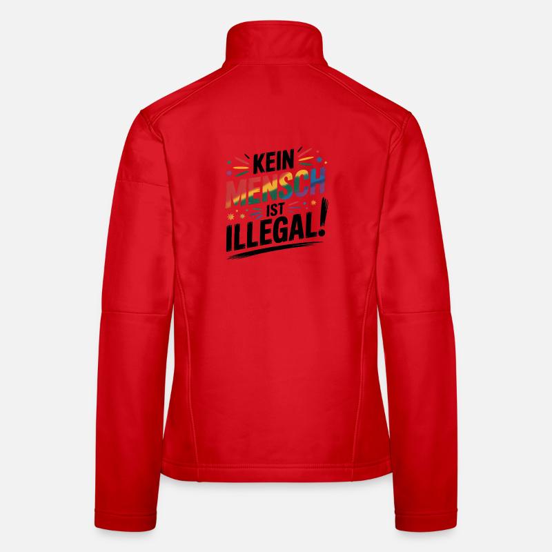 No One Is Illegal - Cool Pride Logo Women's Softshell Jacket