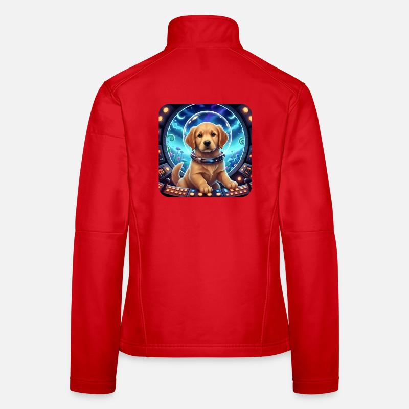 Astronaute chiot avec un casque spatial Veste en tissu softshell Femme