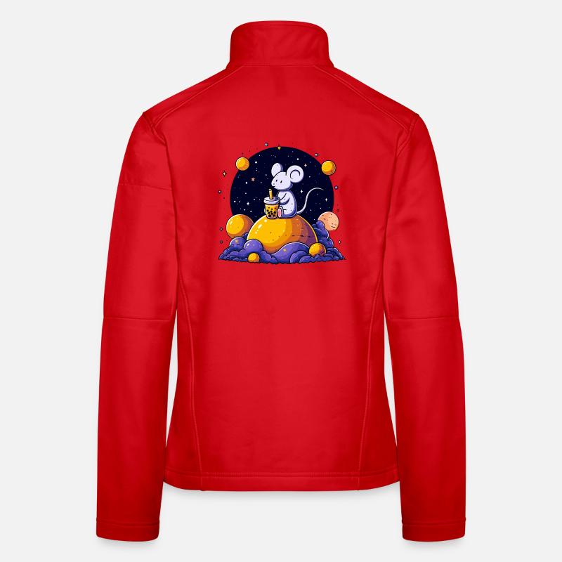 Space Mouse avec du bubble tea Veste en tissu softshell Femme